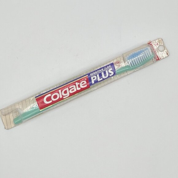 Vintage 90s Colgate Sensitive Gums PLUS Toothbrush Diamond Full Size Soft NEW - Picture 1 of 5